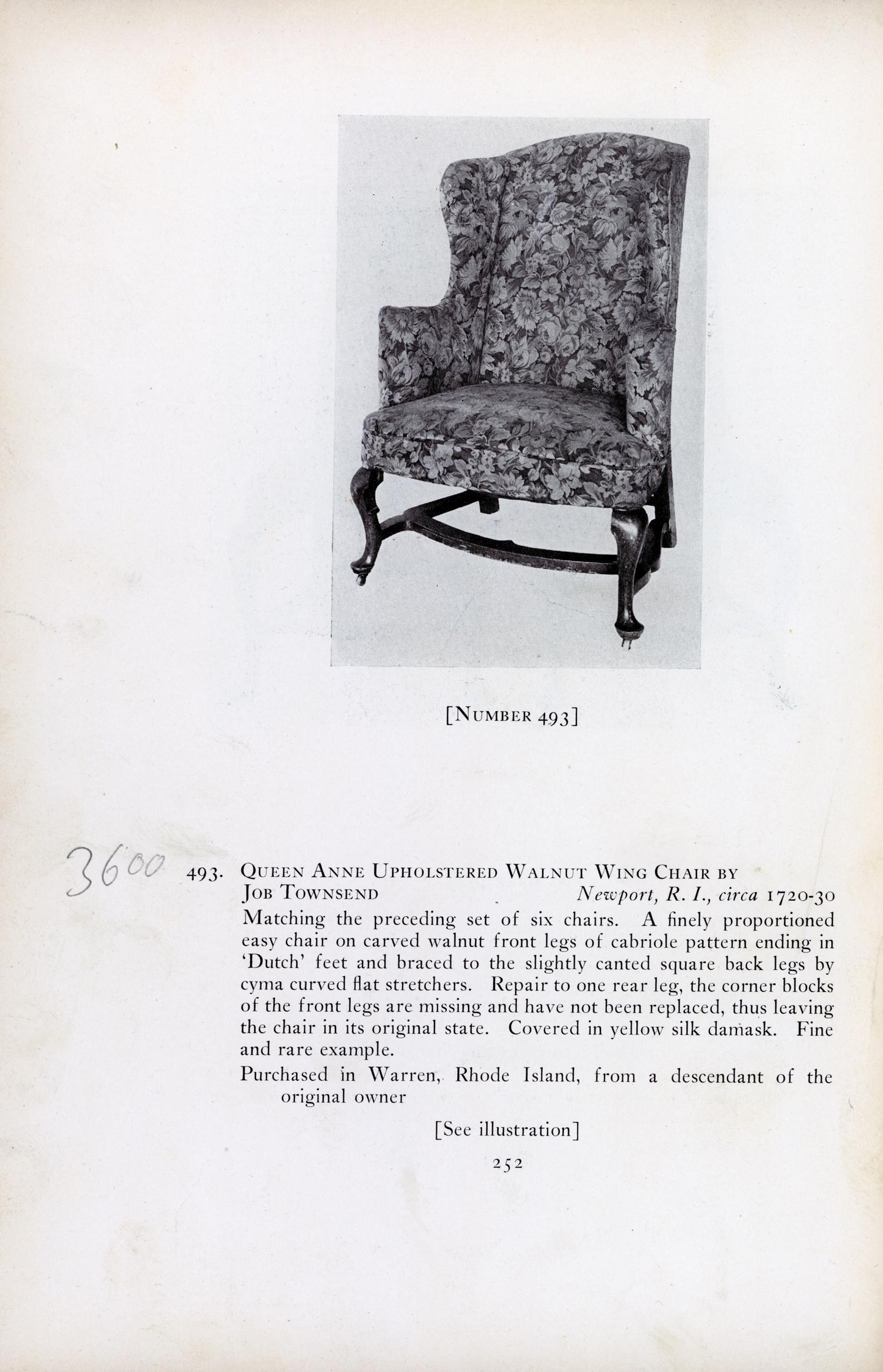 The Eddy Family Queen Anne Walnut and Maple Easy Chair