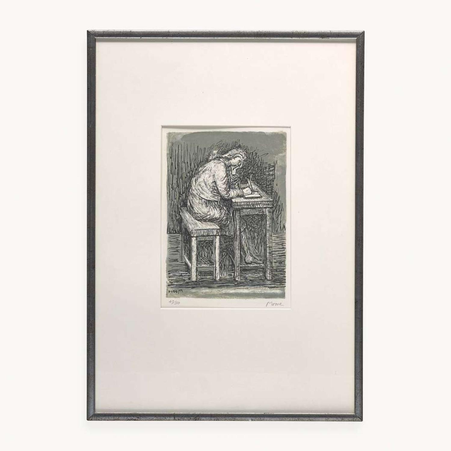 Henry Moore (British, 1898-1986) Girl Seated at Desk VII
