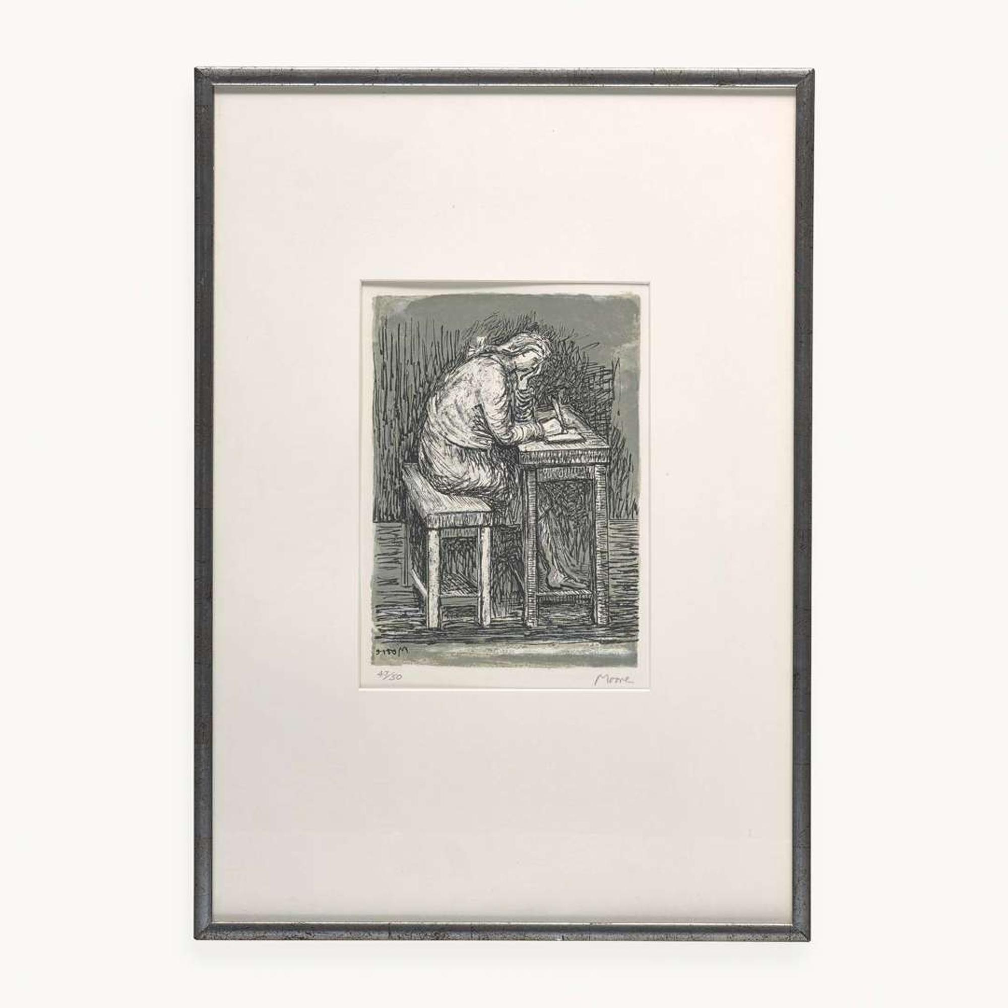 Henry Moore (British, 1898-1986) Girl Seated at Desk VII