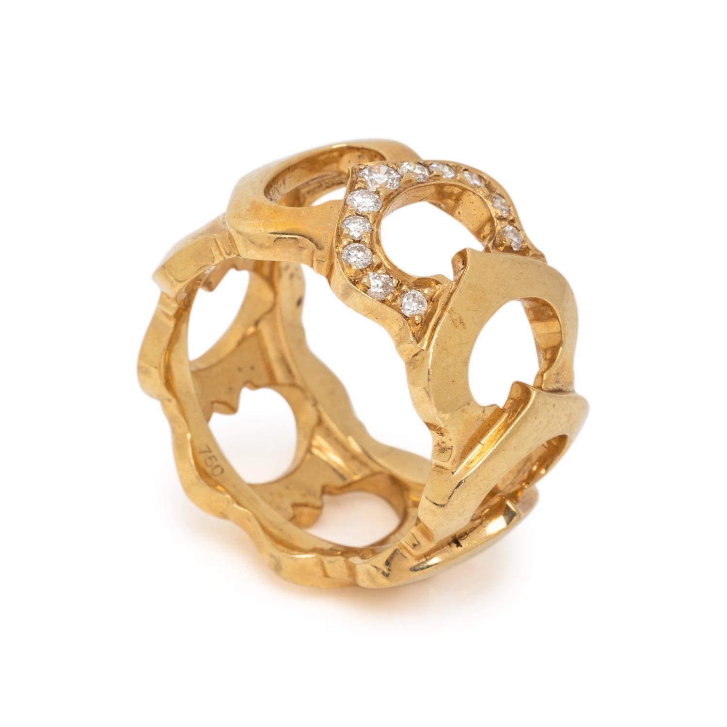 CARTIER, YELLOW GOLD AND DIAMOND 'C DE CARTIER' BAND RING