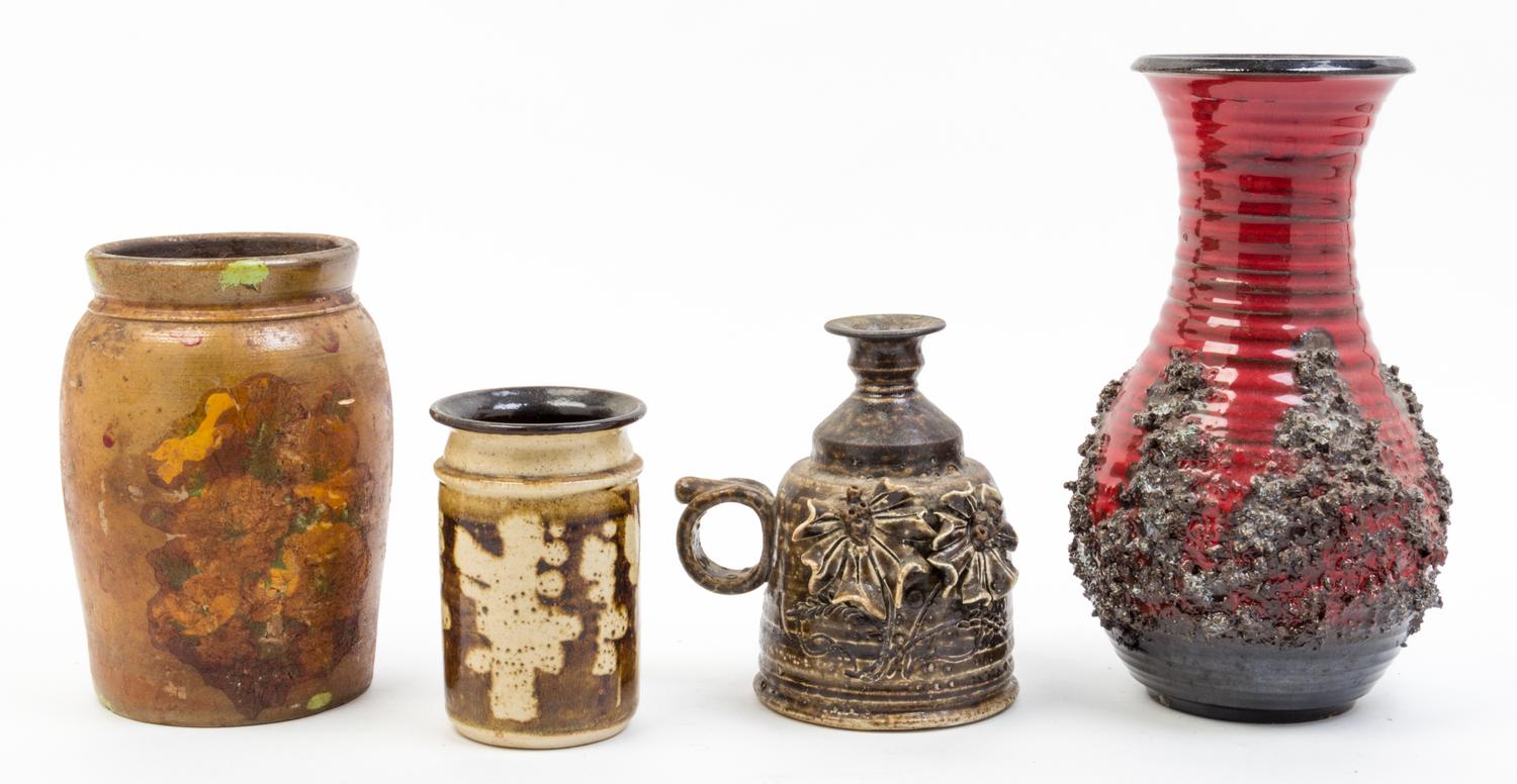 A Collection of Studio Ceramic Vessels Height of tallest 11 inches.