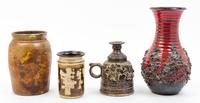 A Collection of Studio Ceramic Vessels Height of tallest 11 inches.