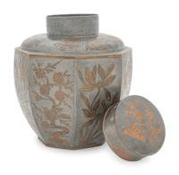 A Pair of Chinese Pewter Tea Caddies
