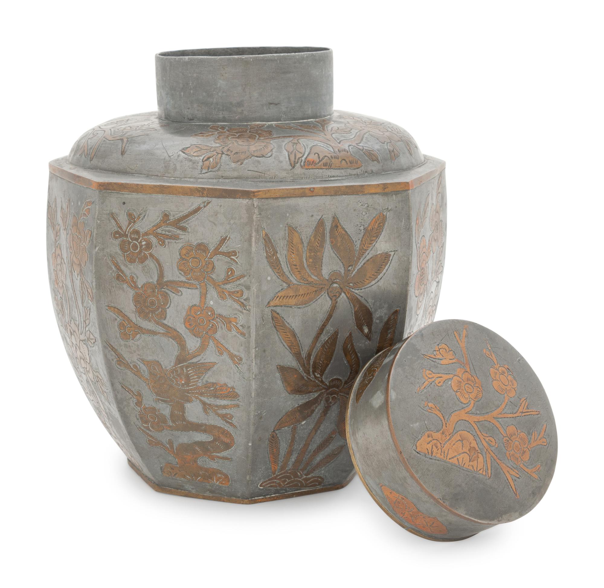 A Pair of Chinese Pewter Tea Caddies