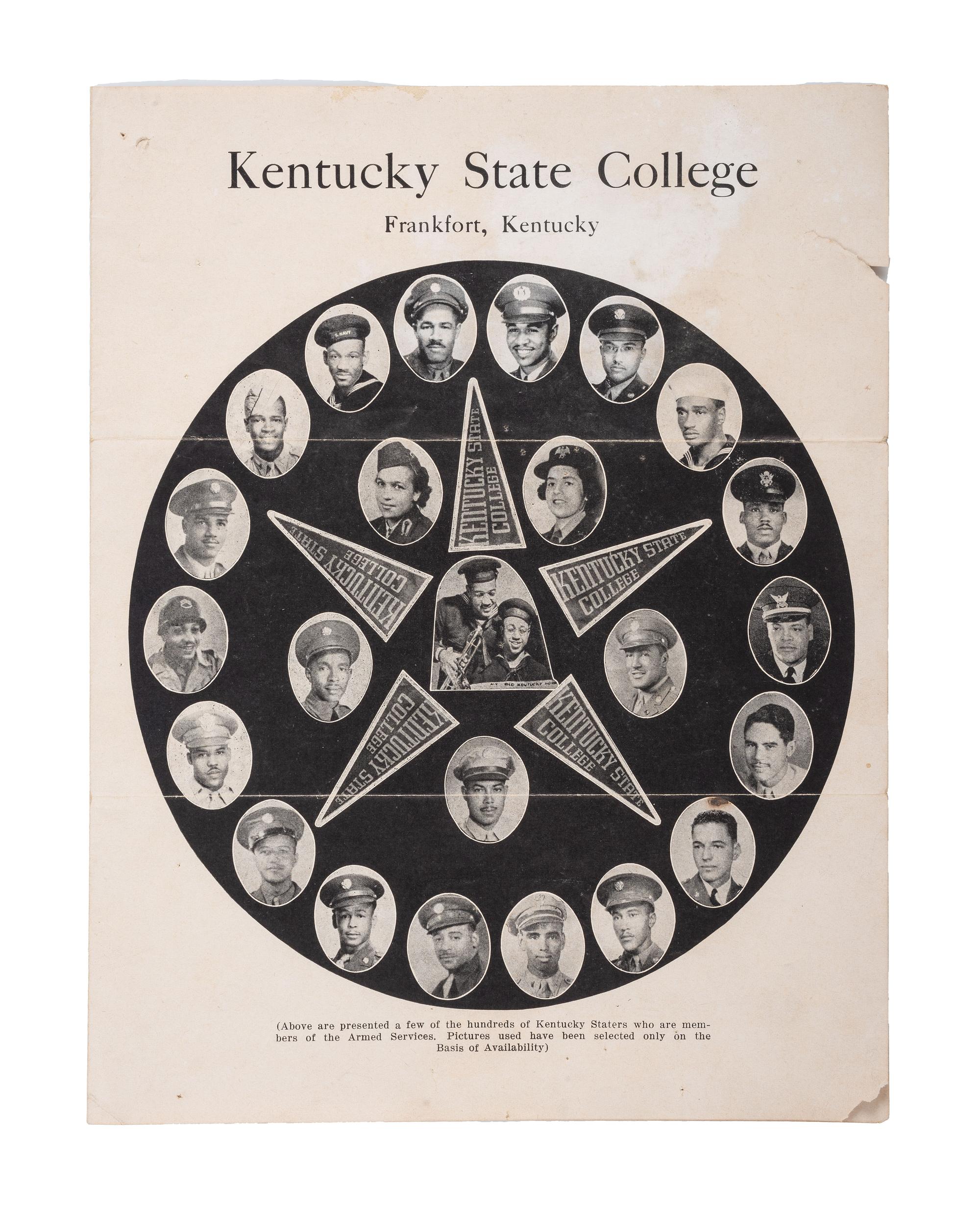 [EDUCATION] -- [WORLD WAR II]. Kentucky State College promotional pamphlet for African American veterans. Frankfort, KY: Kentucky State College, n.d..
