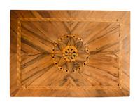 A Continental Figured Walnut and Marquetry Side Table