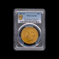 An 1851-O Liberty Head $20 Gold Coin [PCGS AU58; ex. The Fairmont Collection ]