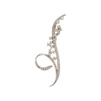 White Gold and Diamond Spray Brooch