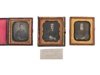 [EARLY PHOTOGRAPHY]. 37 sixth plate daguerreotypes of men and women.