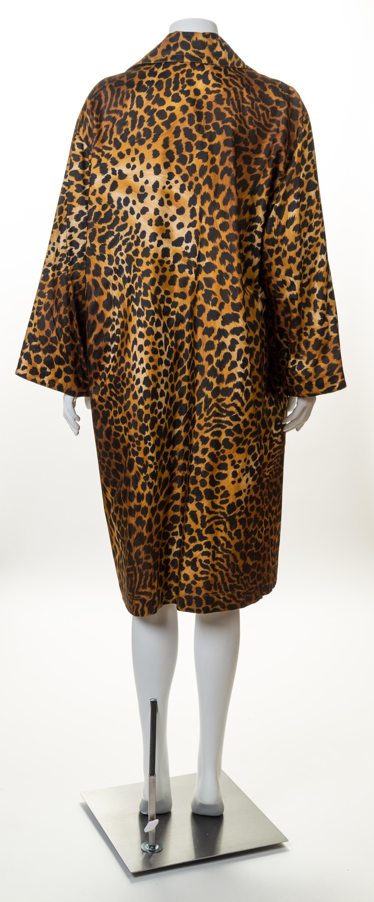 A Givenchy Silk Leopard Print Trench Coat, No size.