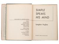 HUGHES, Langston (1901-1967). Simple Speaks His Mind. [New York]: Simon & Schuster, 1950.