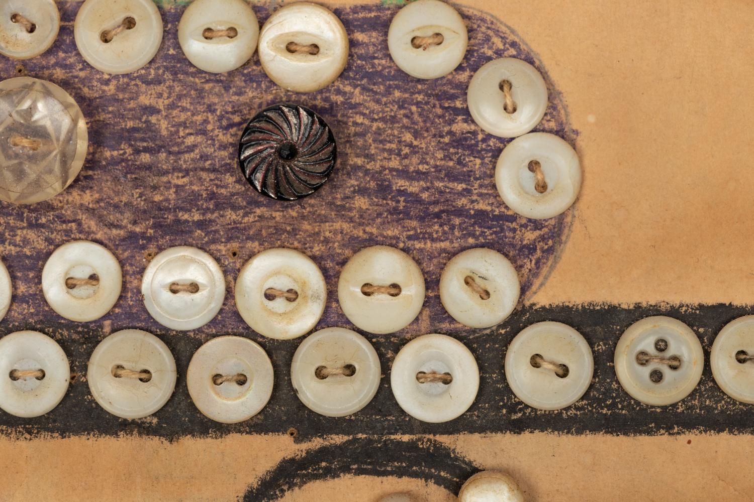 Collecting Buttons Is My Hobby, Property of Mrs. Fred Jones and Untitled (Flowers) (three works)