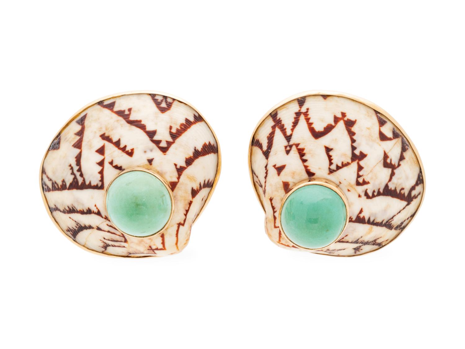 SEAMAN SCHEPPS, PATRICIA SCHEPPS VAIL, SHELL EARCLIPS