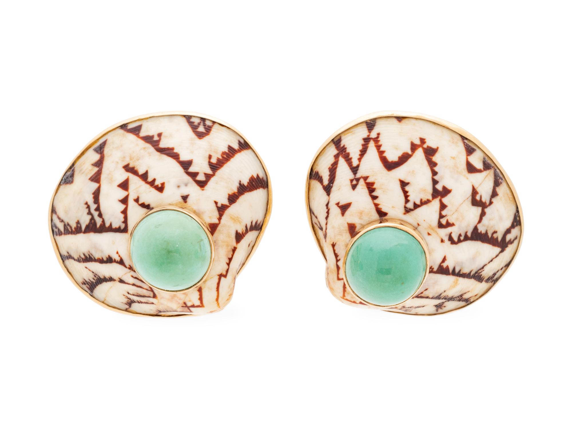 SEAMAN SCHEPPS, PATRICIA SCHEPPS VAIL, SHELL EARCLIPS