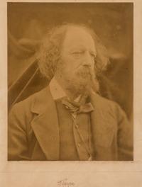 [TENNYSON, Alfred (1809-1892), subject]. -- CAMERON, Julia Margaret (1815-1879), photographer. Albumen photograph portrait of Tennyson, SIGNED BY BOTH, 3 June 1869.