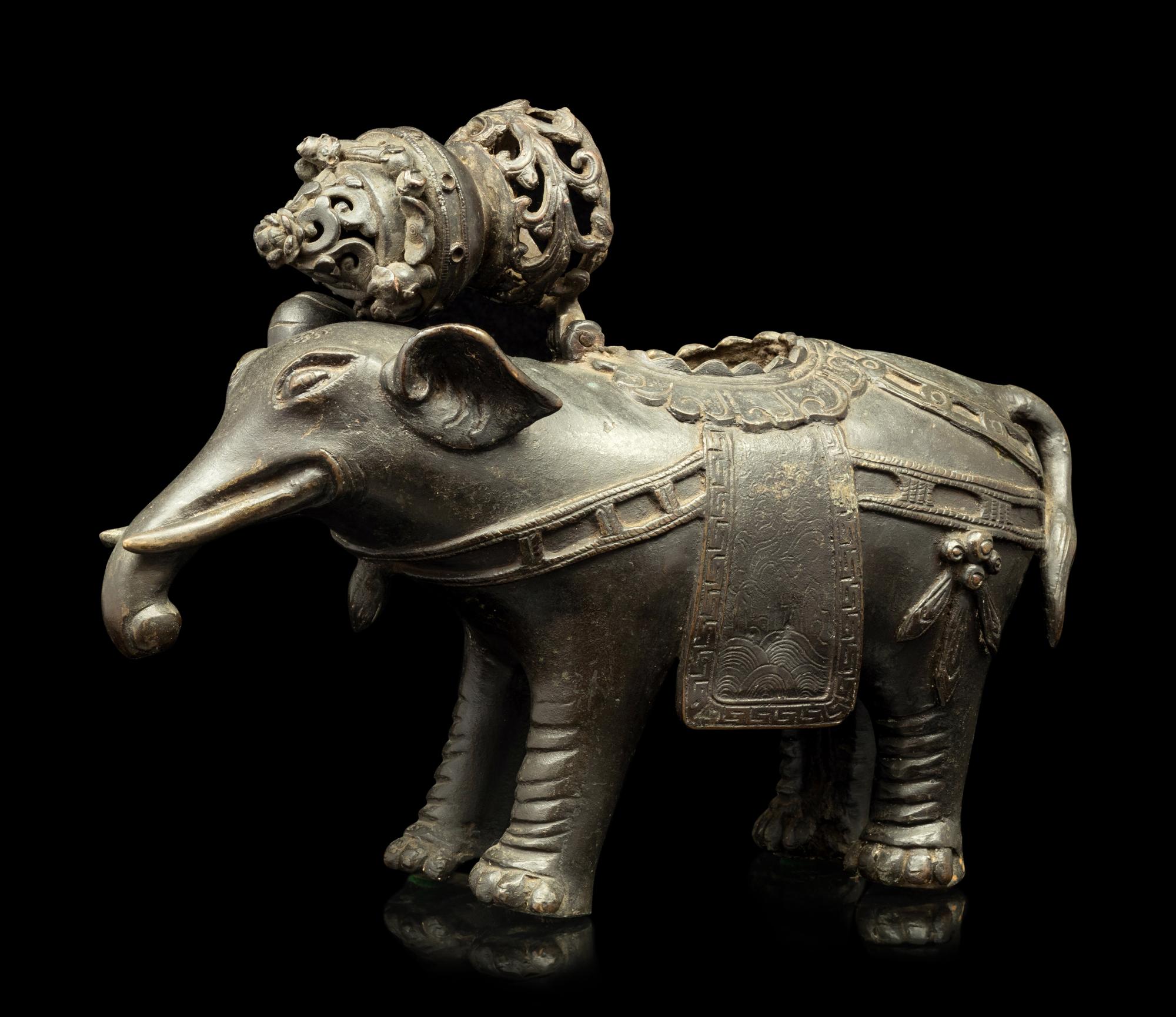 A Bronze Elephant-Form Incense Burner