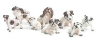 Eight Dahl Jensen Copenhagen Porcelain Figures Width of widest 4 1/2 inches. — 20TH CENTURY