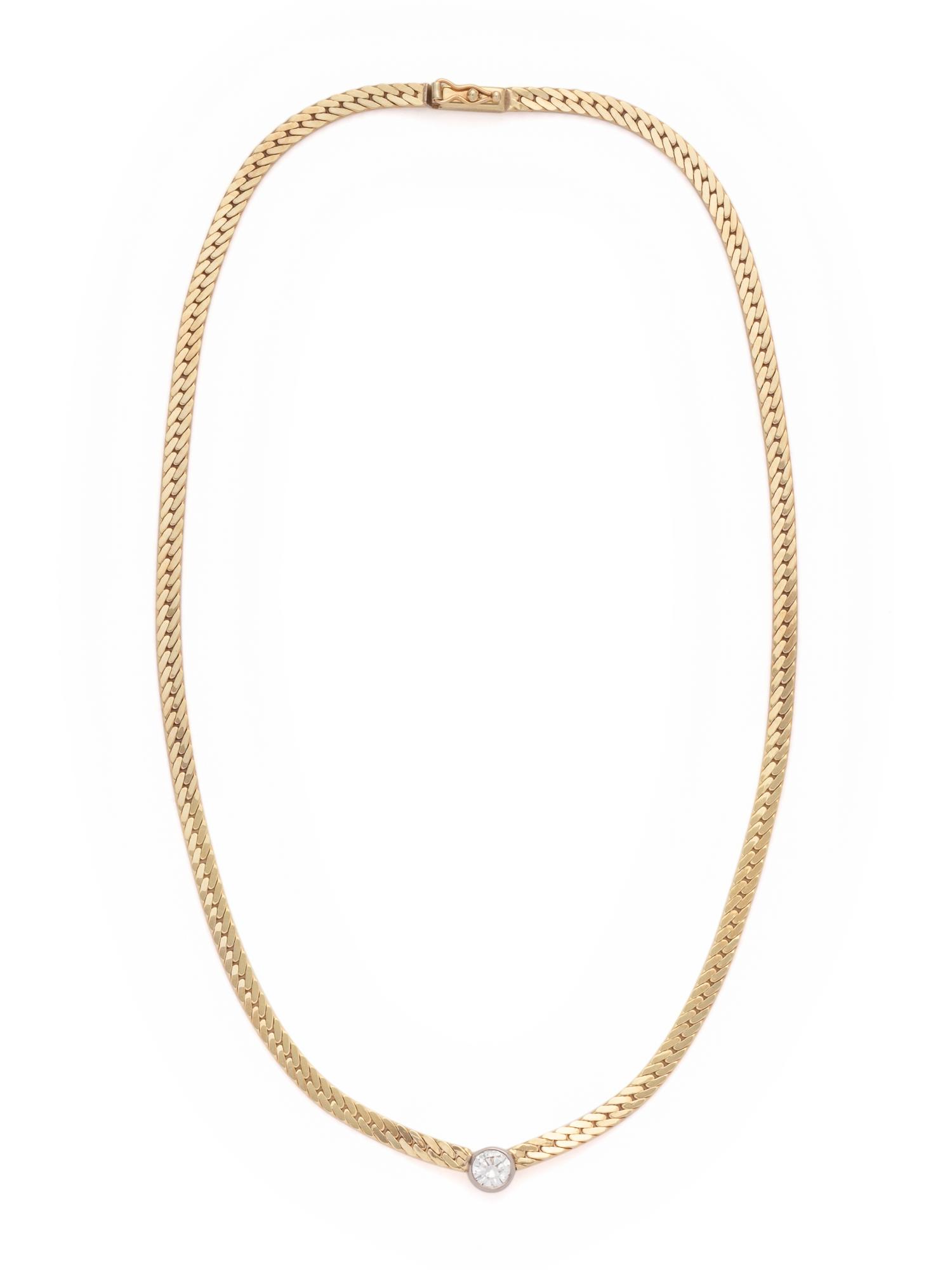 YELLOW GOLD AND DIAMOND NECKLACE