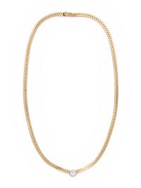 YELLOW GOLD AND DIAMOND NECKLACE