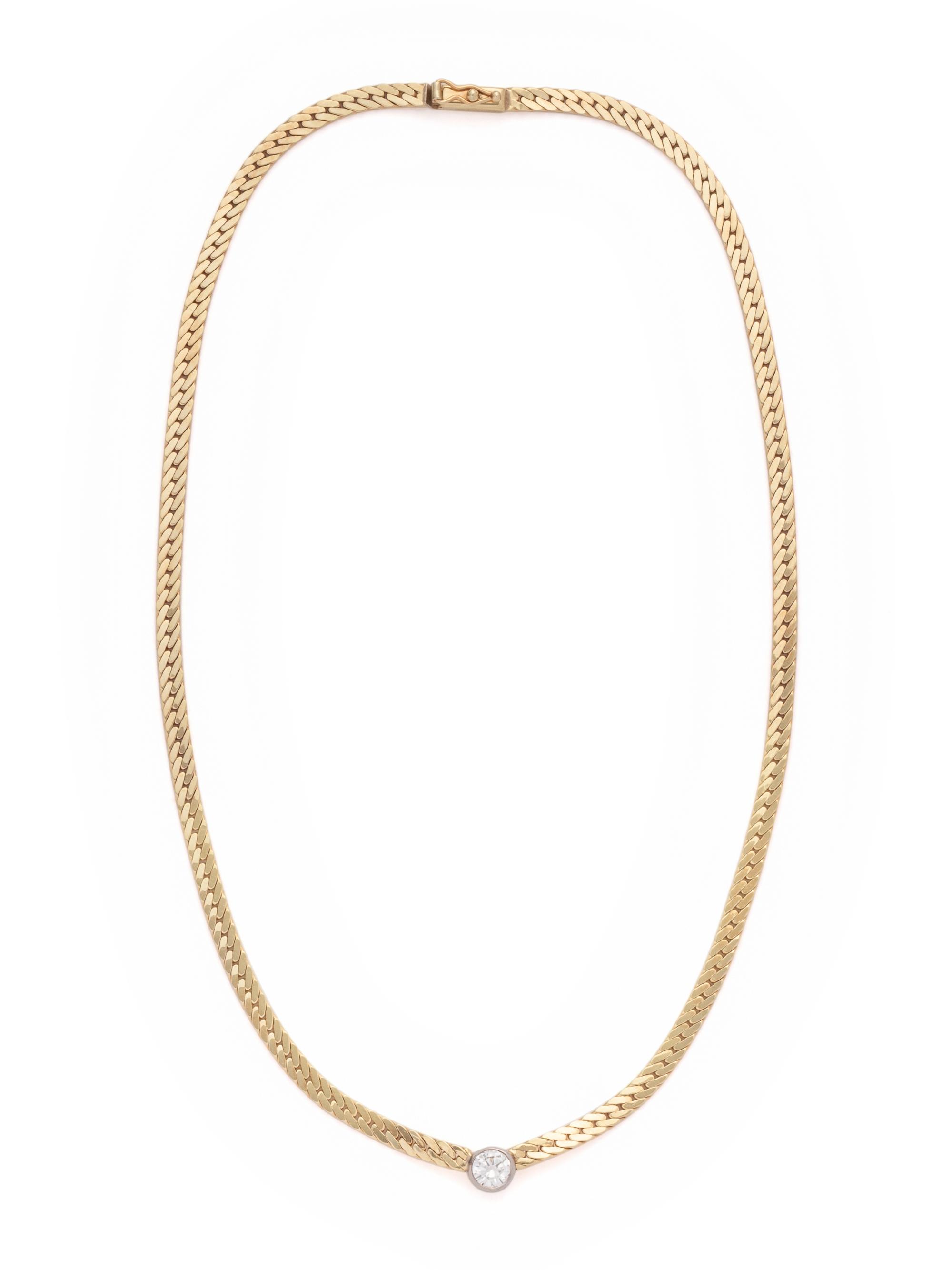 YELLOW GOLD AND DIAMOND NECKLACE