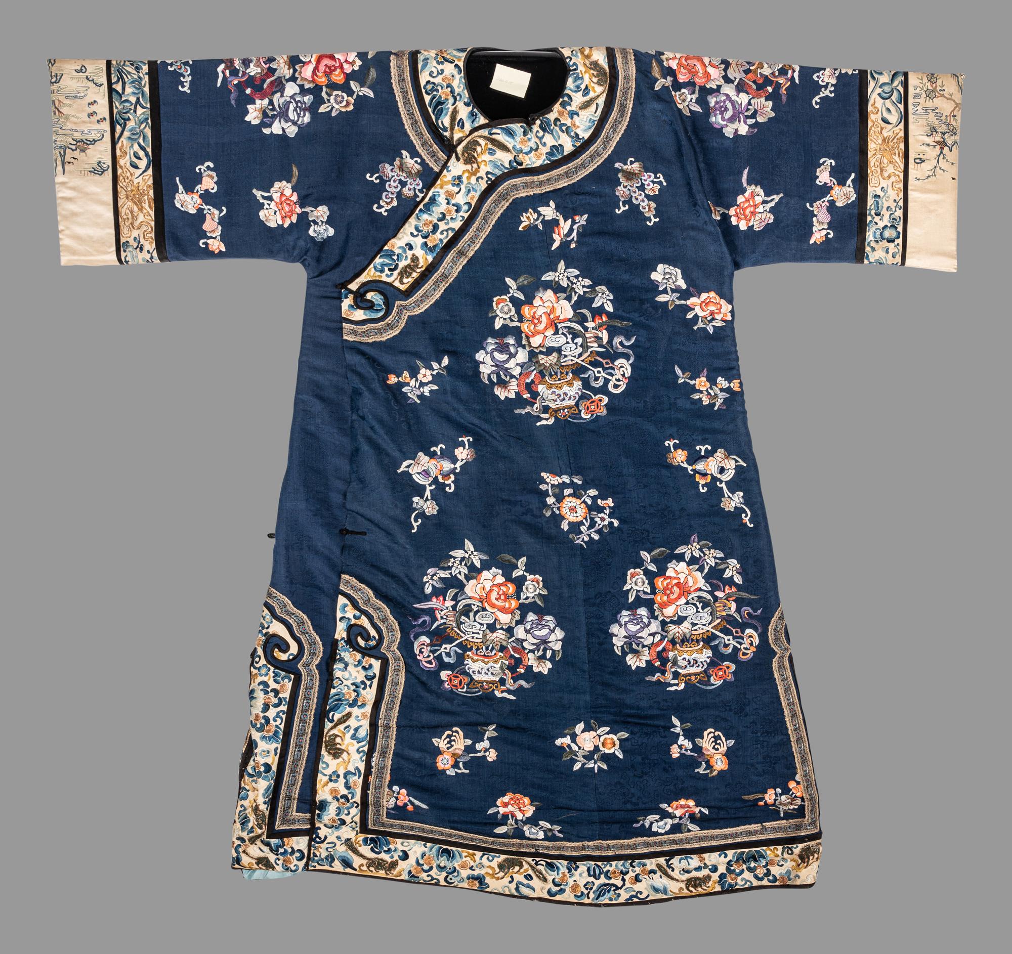 Two Embroidered Silk Articles