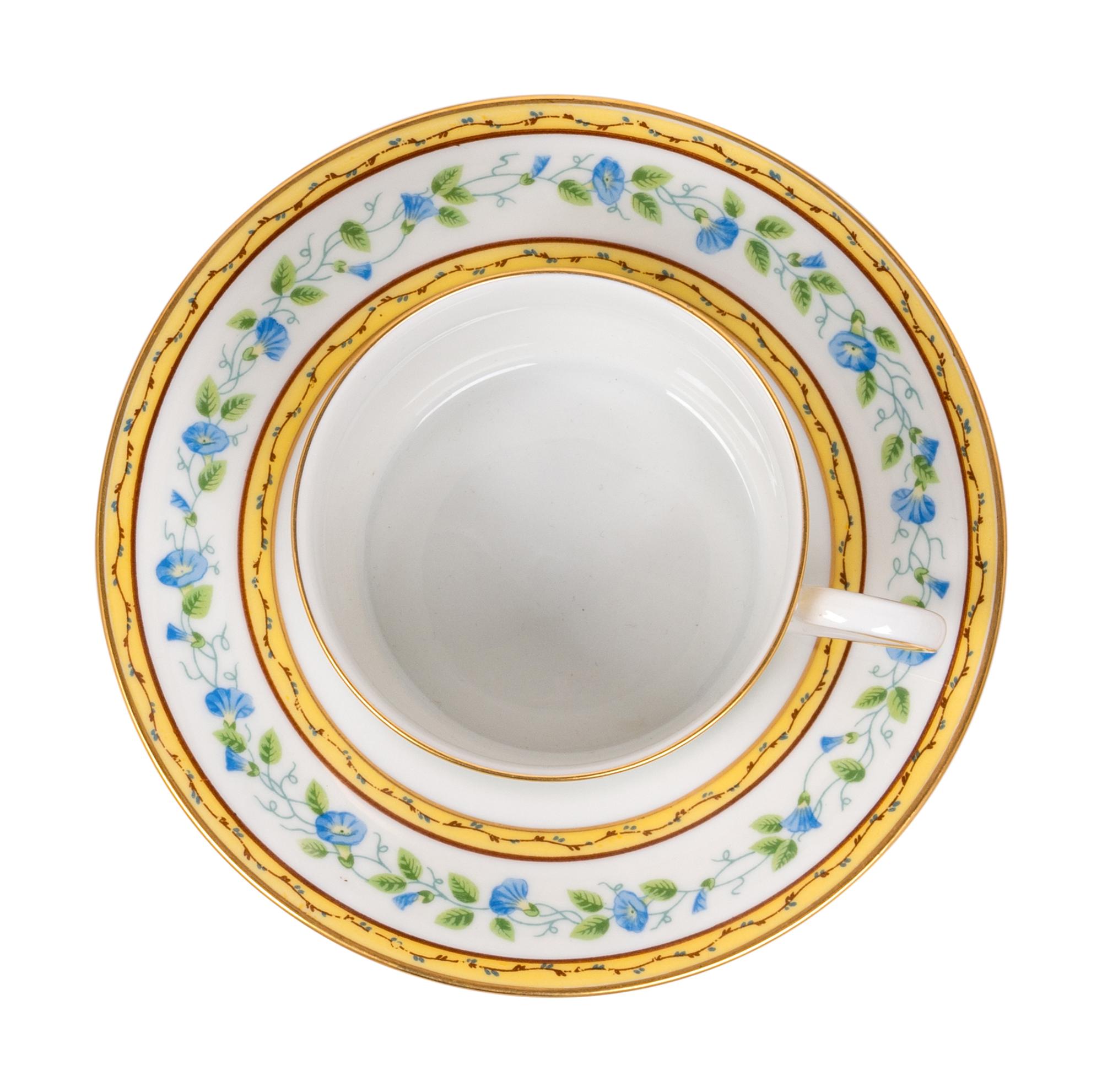 A Set of Fourteen Raynaud-Limoges Porcelain Teacups and Saucers