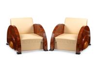 A Pair of Art Deco Style Rosewood Lounge Chairs