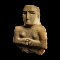 A South Arabian Alabaster Bust of a Woman