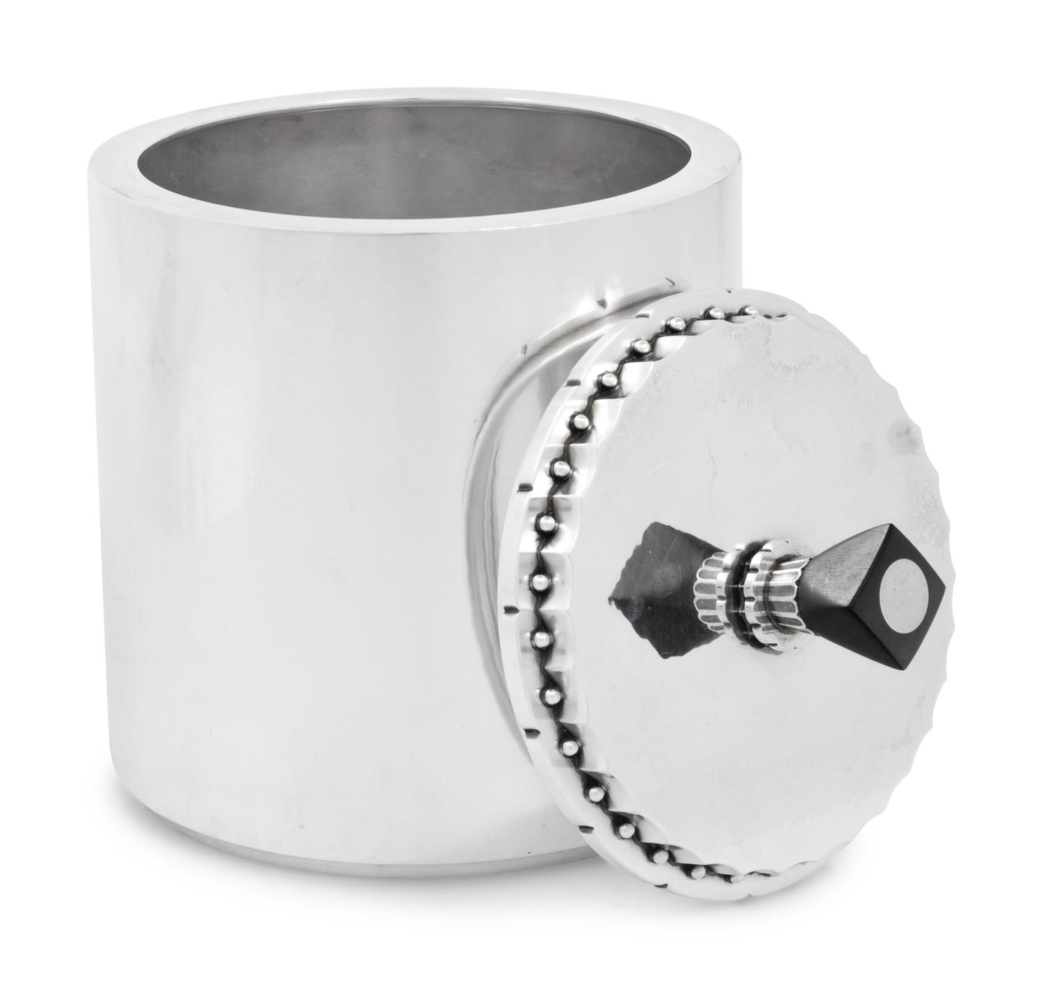 A Georg Jensen Silver Lidded Jar
