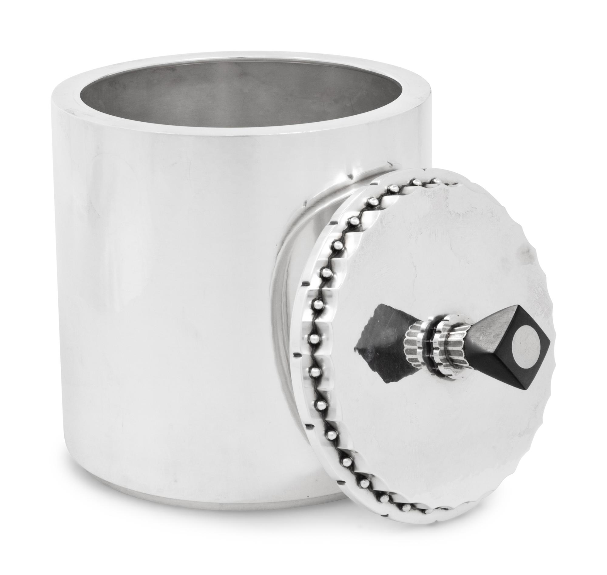 A Georg Jensen Silver Lidded Jar