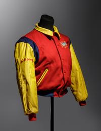A Keith Haring Leather and Wool Boy's Bomber Jacket Retailed by Pop Shop, New York, Circa Early 1990s