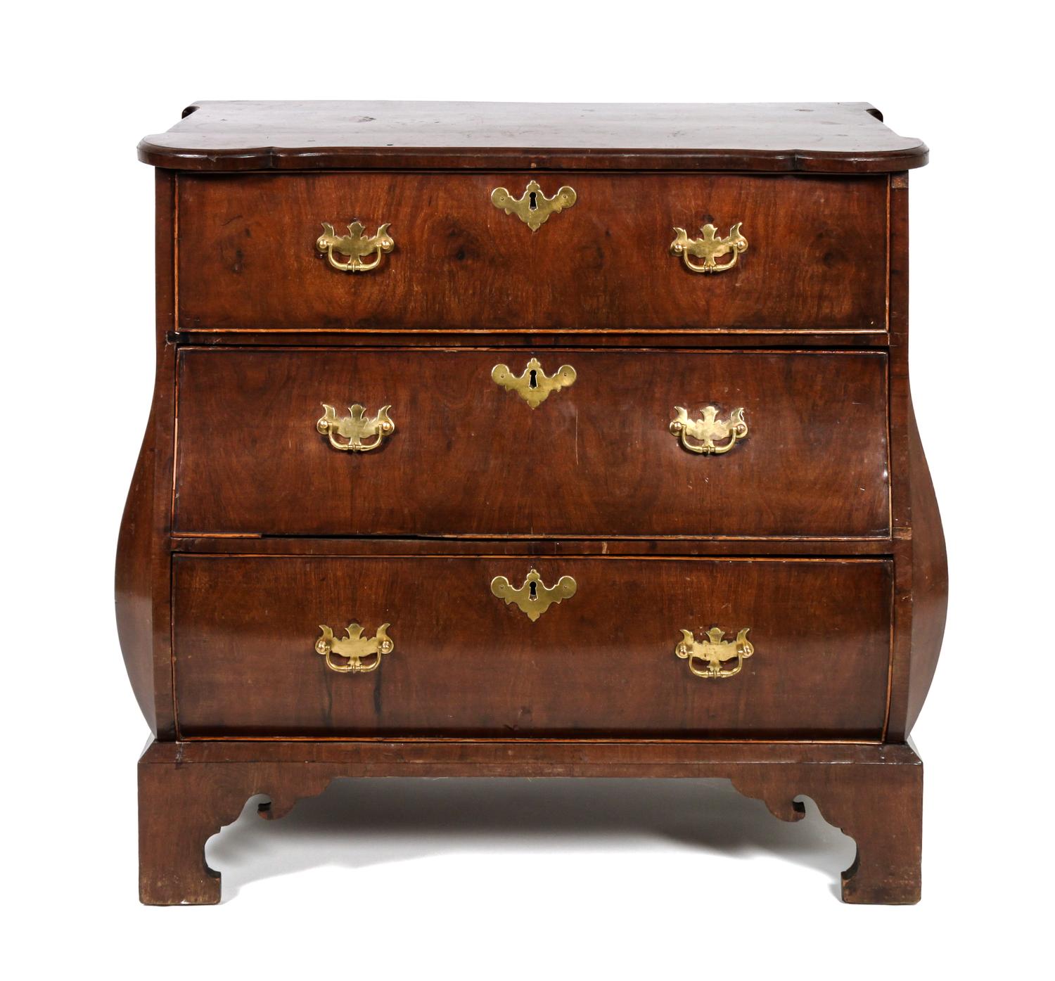 A Dutch Walnut Commode Height 31 3/4 x width 32 1/4 x depth 18 inches