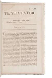 [GRABHORN PRINTING]. An Original Issue of "The Spectator" Together with The Story of the Famous English periodical and of its Founders, Joseph Addison & Richard Steele. San Francisco: The Grabhorn Press for the Book Club of California, 1939.