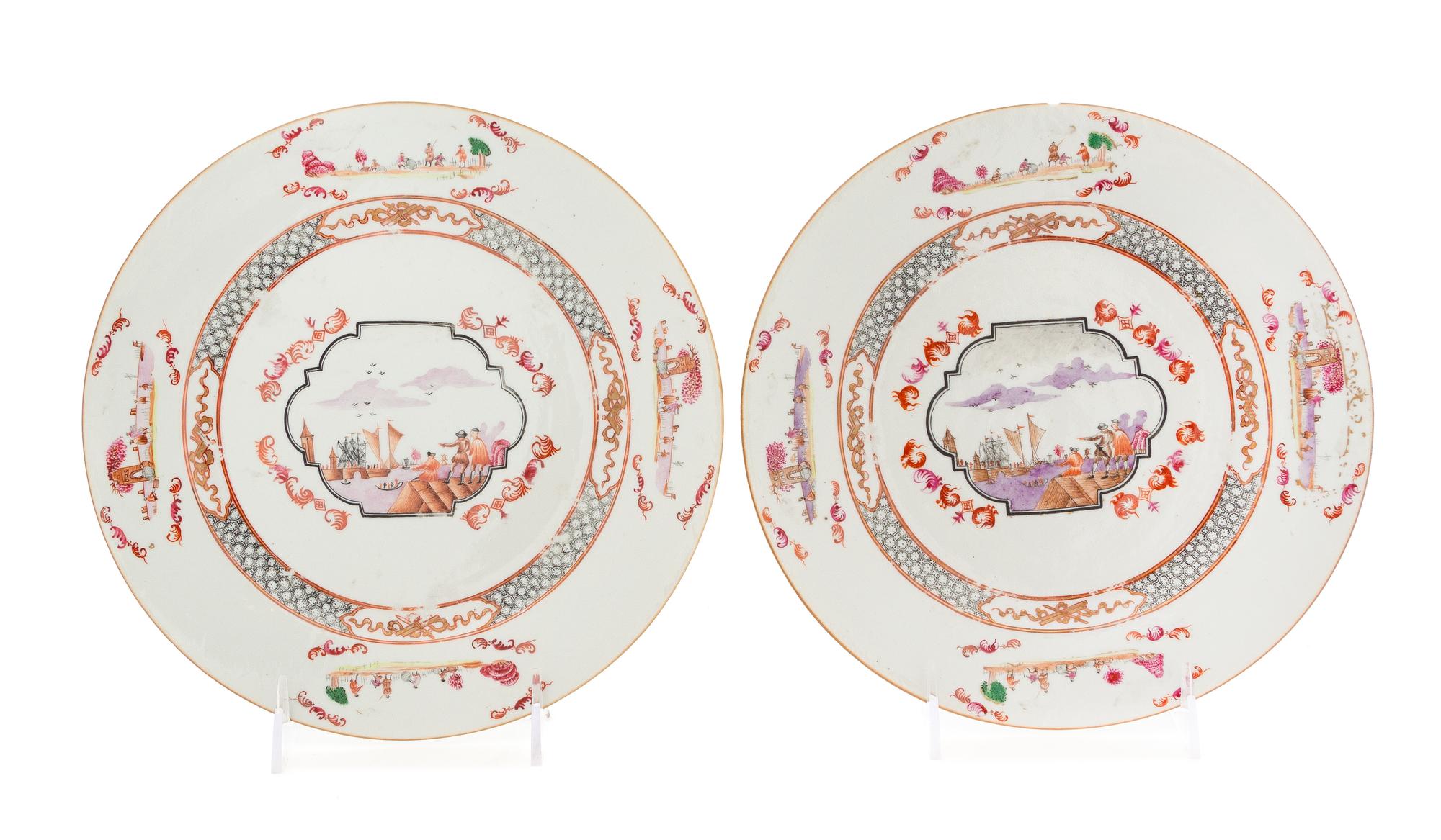 A Pair of Chinese Export Porcelain Plates Diameter 9 1/4 inches. — 18TH/19TH CENTURY