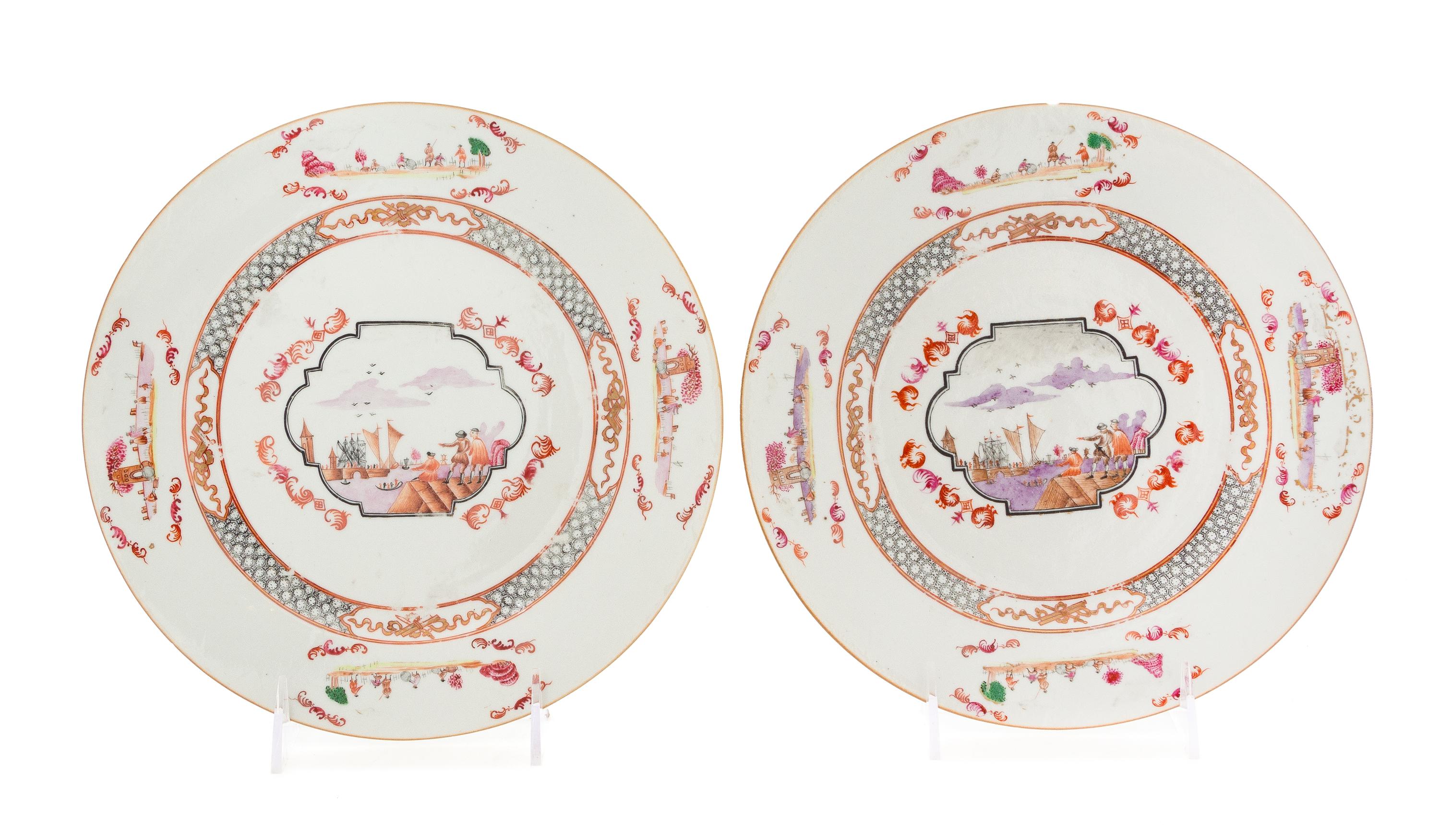 A Pair of Chinese Export Porcelain Plates Diameter 9 1/4 inches. — 18TH/19TH CENTURY
