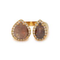COLORED DIAMOND AND DIAMOND RING