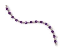 A White Gold, Amethyst and Diamond Bracelet,