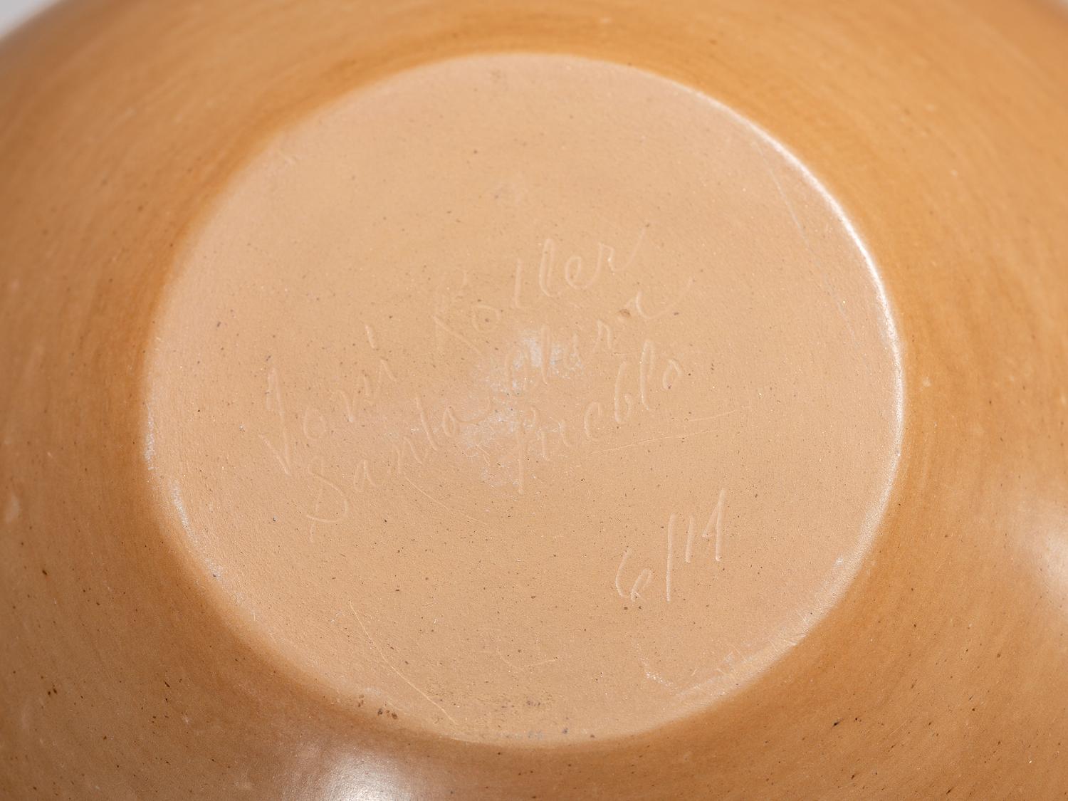 Carved Buffware Pottery Jar