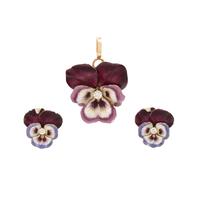 DIAMOND AND ENAMEL PANSY PENDANTS