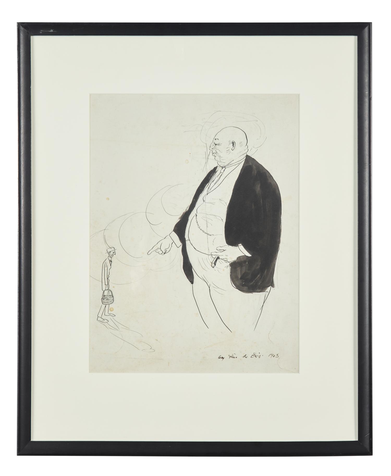 Fat Man with Cigar; and Portrait of Chaliapin in Barber of Seville (a double-sided work), 1908