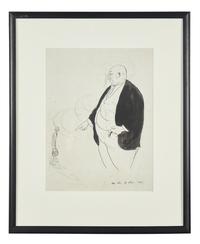 Fat Man with Cigar; and Portrait of Chaliapin in Barber of Seville (a double-sided work), 1908