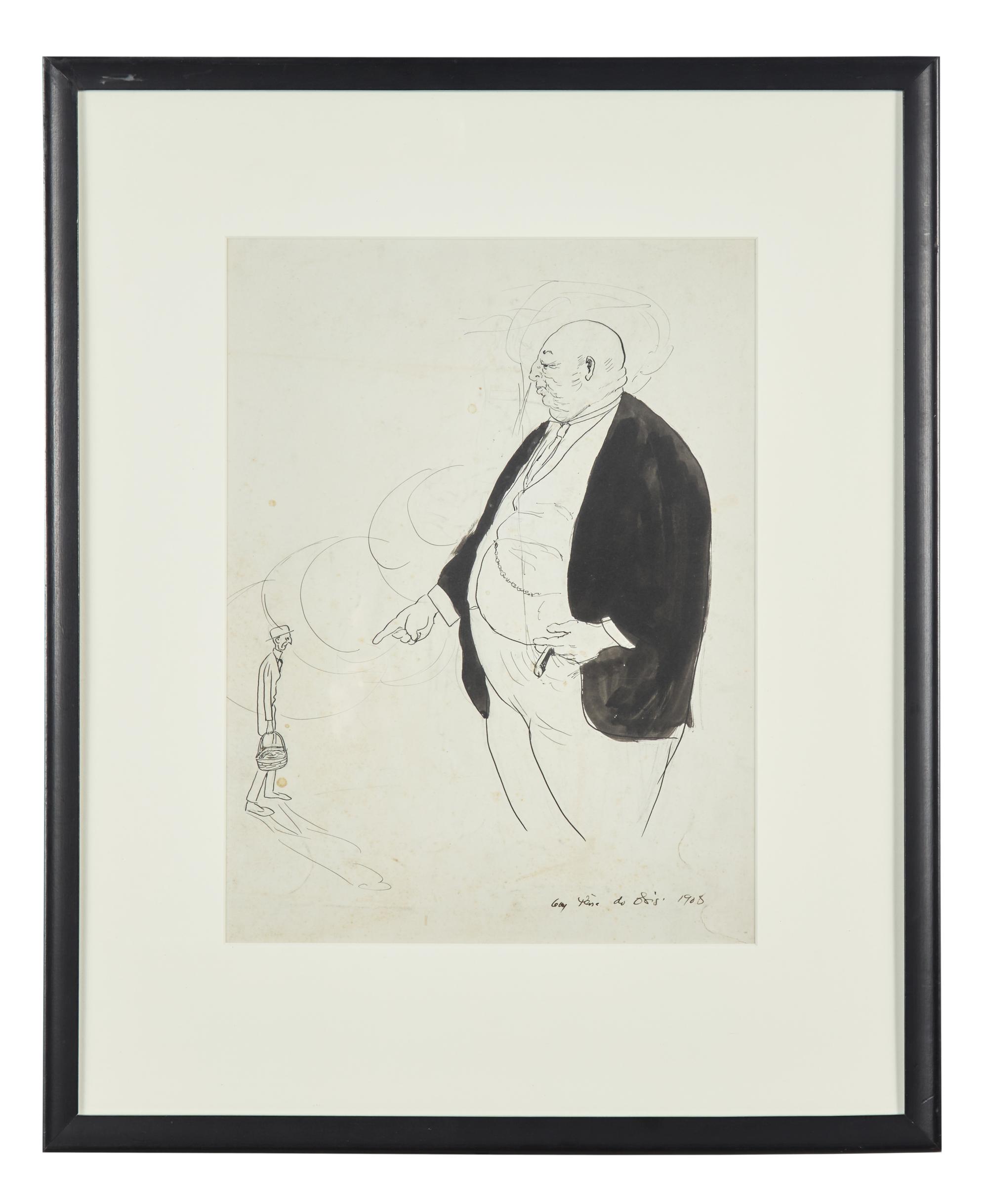 Fat Man with Cigar; and Portrait of Chaliapin in Barber of Seville (a double-sided work), 1908