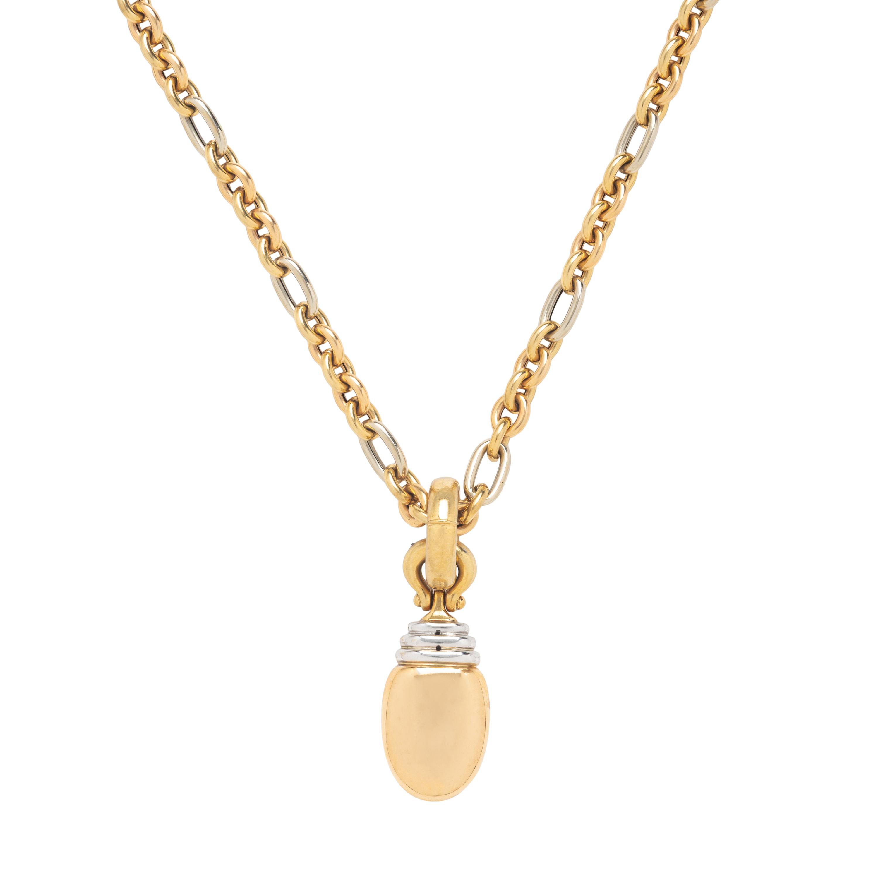Bicolor Gold and Diamond Pendant Necklace