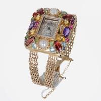 14K Lady's Lucien Piccard Gemstone Dress Watch