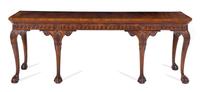 A George III Style Burl Walnut Console Table Height 33 1/2 x width 93 x depth 28 inches. — G. JETLEY, LONDON, CIRCA 1930s