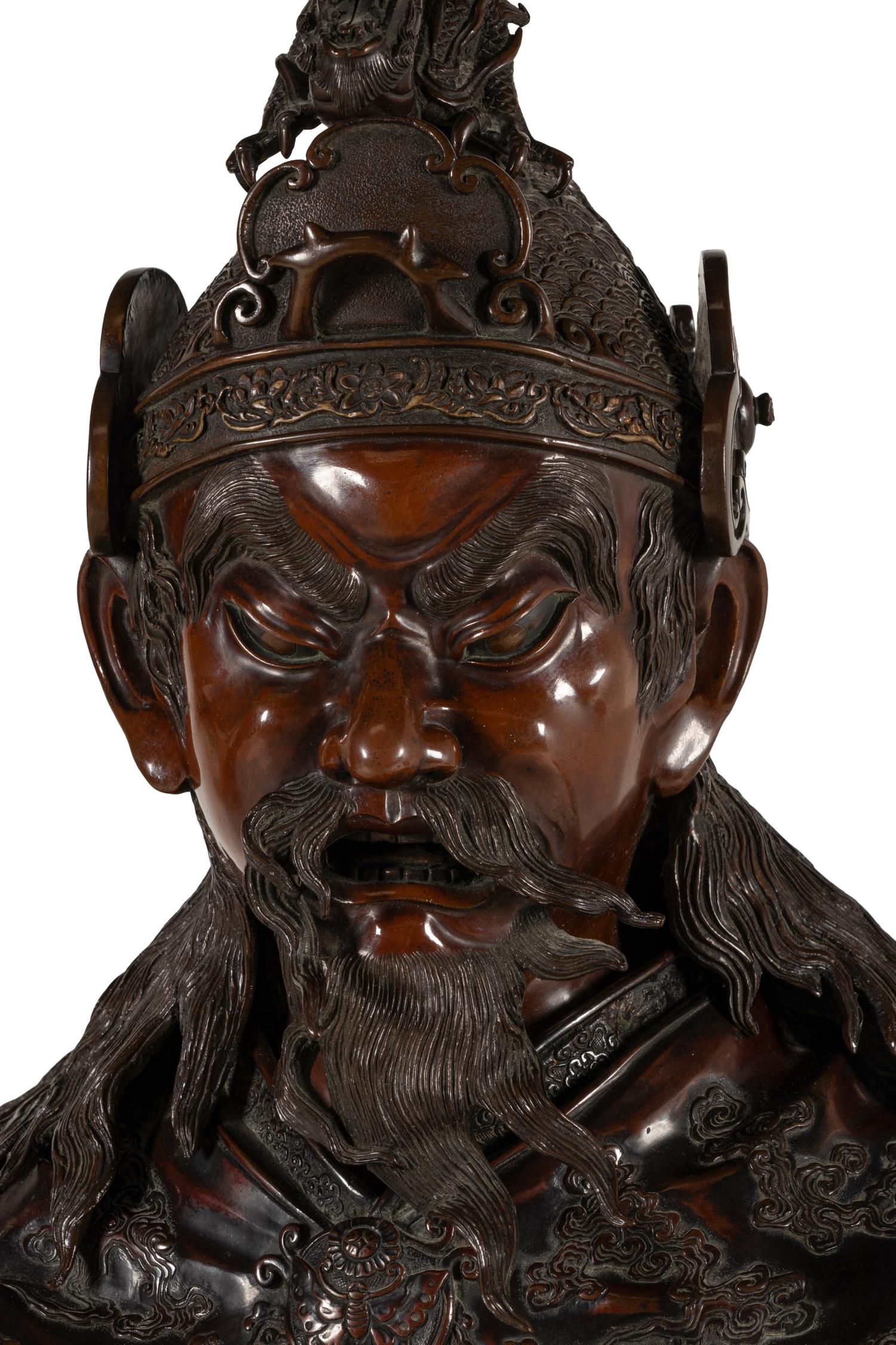 An Impressive Japanese Bronze Figure of Ryujin, Meiji Period 日本明治時代 銅雕龍神巨像