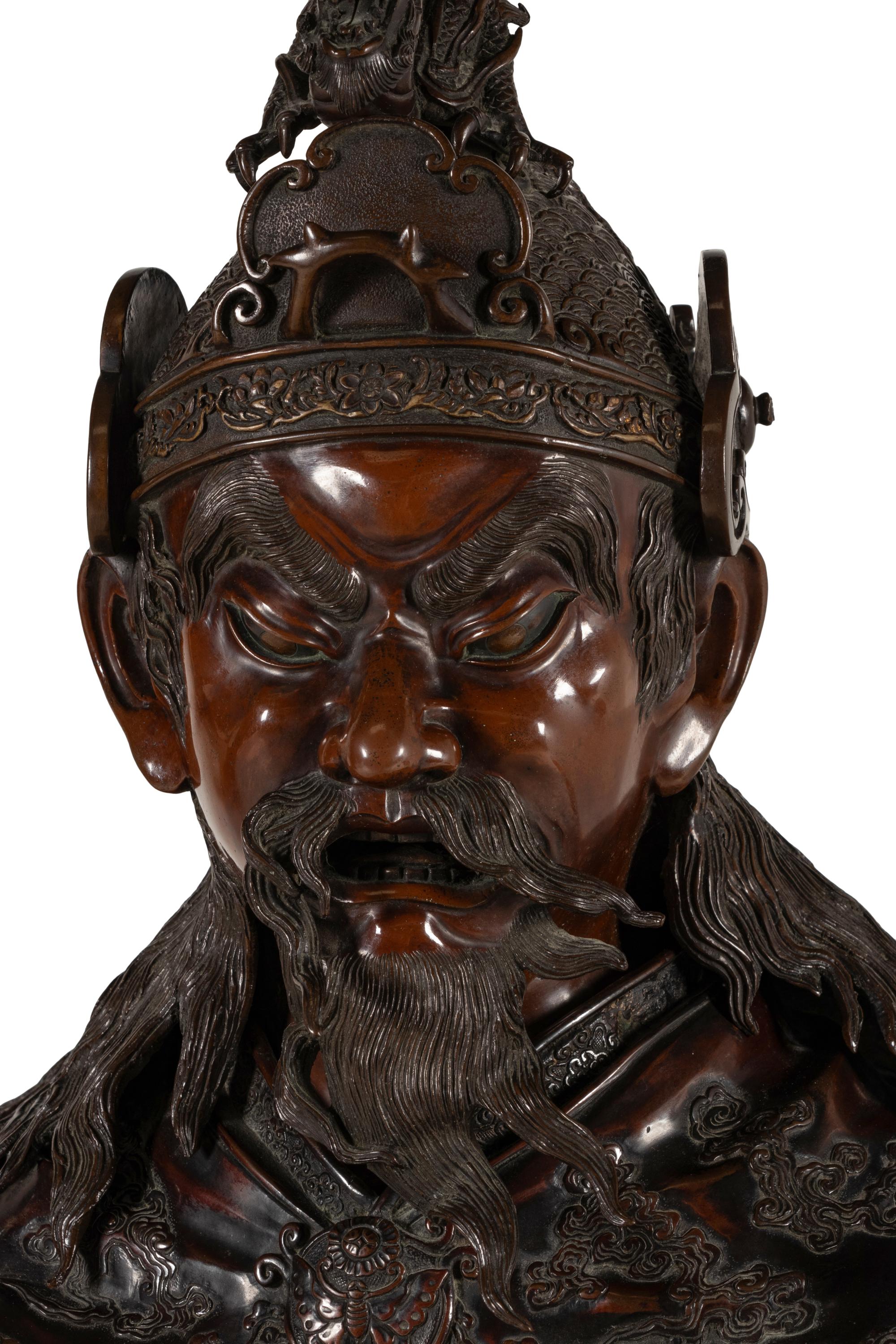 An Impressive Japanese Bronze Figure of Ryujin, Meiji Period 日本明治時代 銅雕龍神巨像