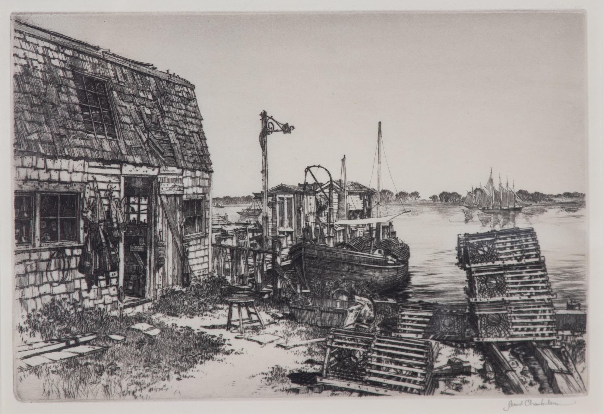 Samuel Chamberlain, (American, 1895-1975) — Untitled (Harbor Scene)