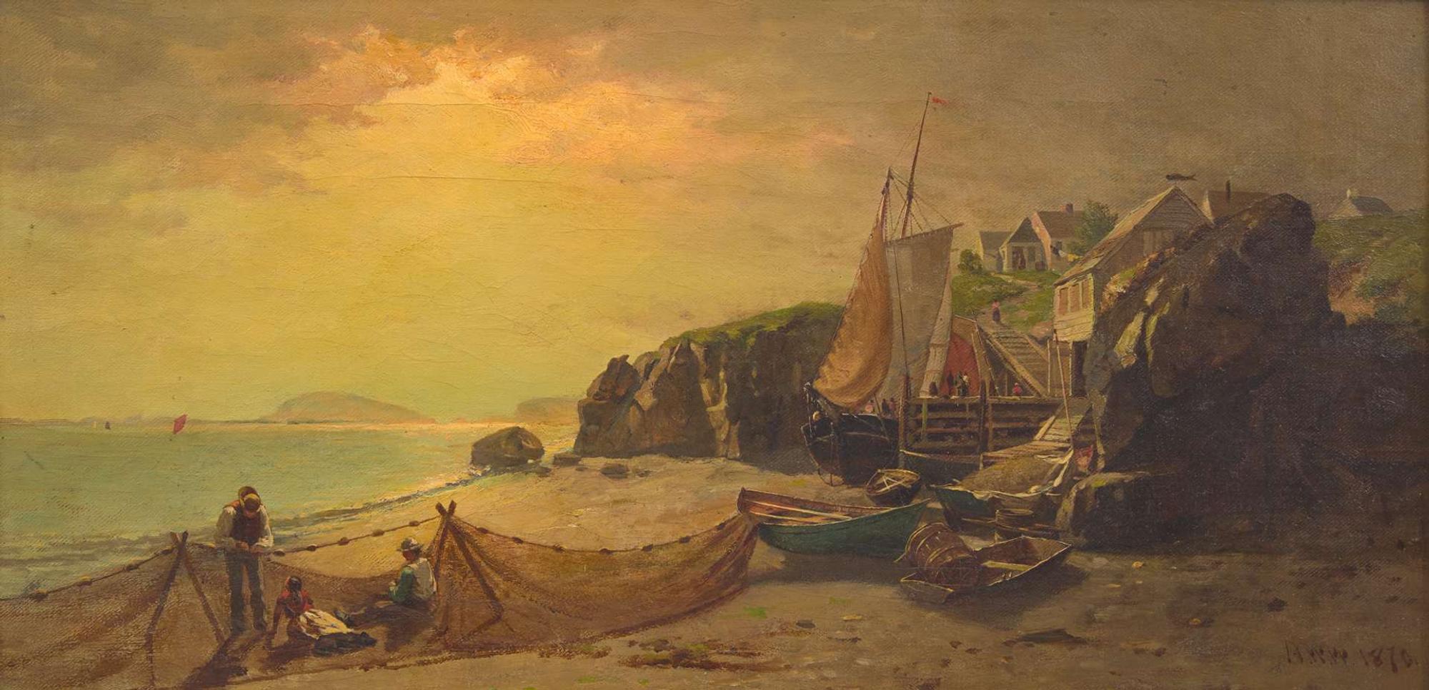 Robert Walter Weir (American, 1803-1889) - Net Mending on Nantucket