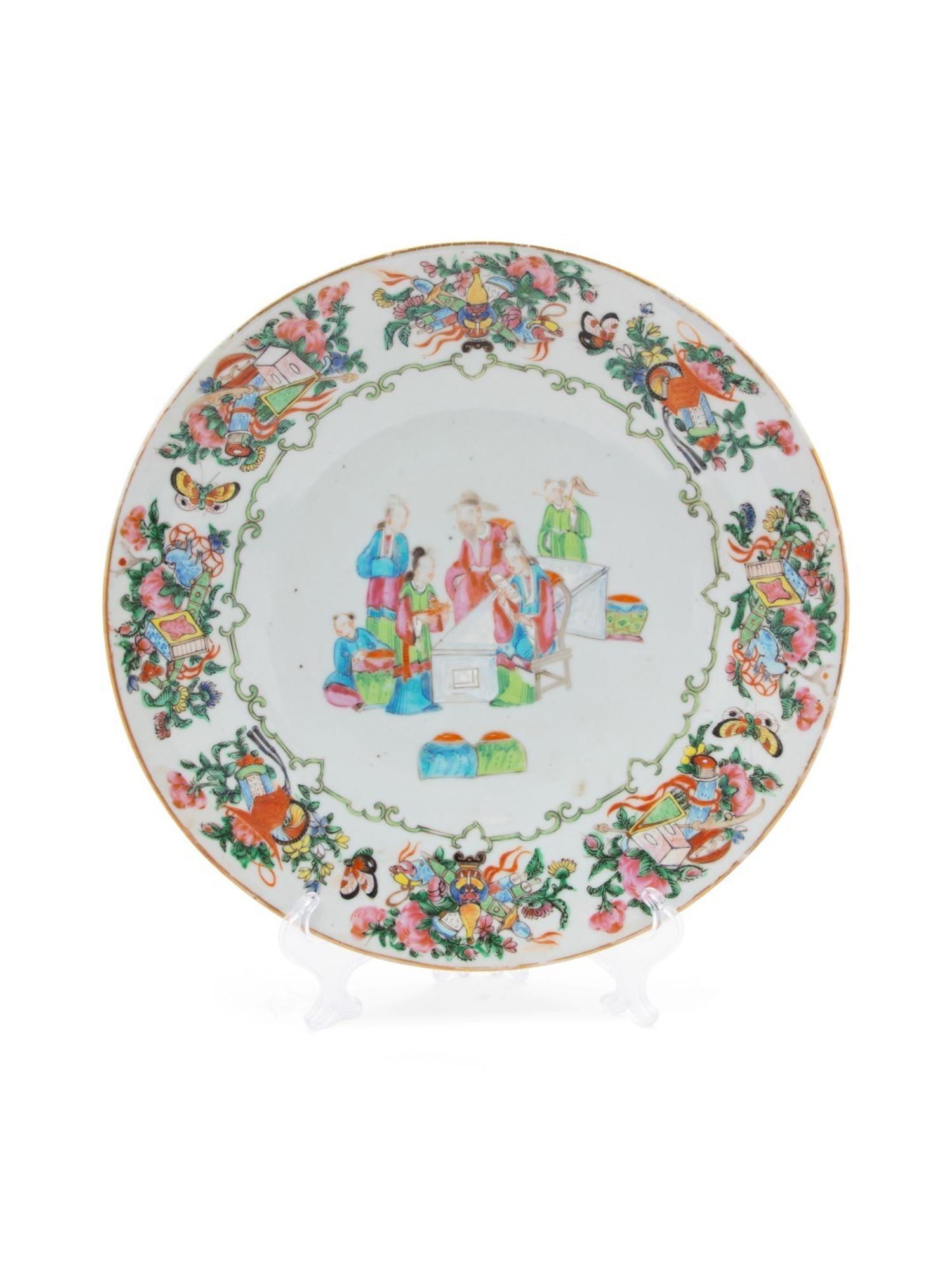 A Rose Medallion Porcelain Plate